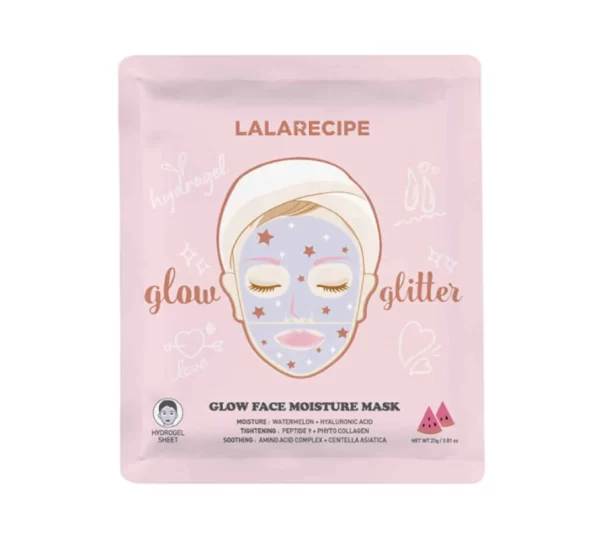 La La Recipe Glow Face Moisture Mask Šviesinamoji Drėkinanti Lakštinė Veido Kaukė, 23g