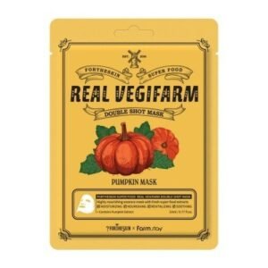 FORTHESKIN Super Food Real Vegifarm Double Shot Mask Pumpkin Lakštinė Veido Kaukė su Moliūgų Ekstraktu, 23 ml