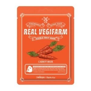 FORTHESKIN Super Food Real Vegifarm Double Shot Mask Carrot Lakštinė Veido Kaukė su Morkų Ekstraktu, 23 ml