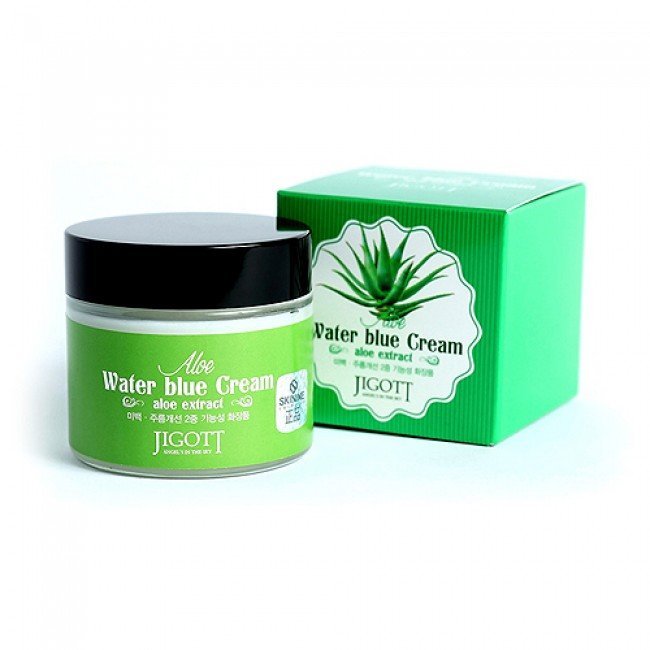 Jigott Aloe Water Blue Cream Drėkinamasis Veido Kremas, 70ml