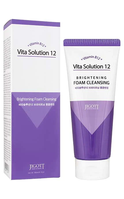 Jigott Vita Solution 12 Brightening Foam Cleansing Skaistinamasis Veido Prausiklis, 180 ml