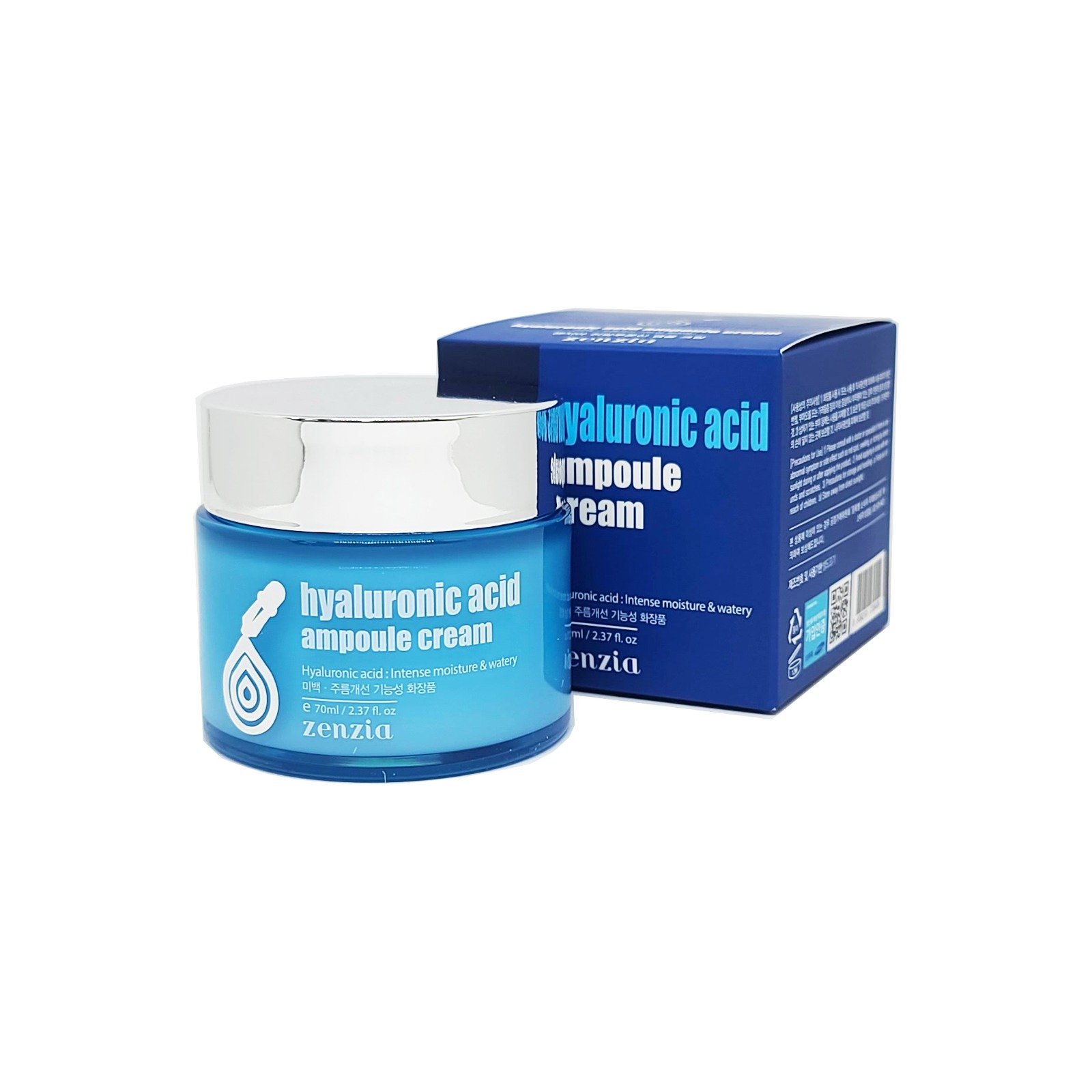 Zenzia Hyaluronic Acid Ampoule Cream Veido Kremas su Hialurono Rūgštimi, 70ml