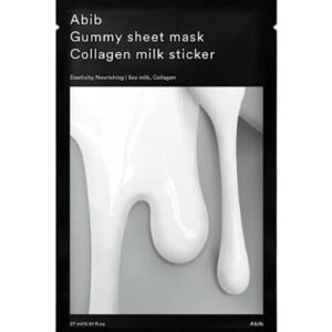 Abib - Gummy Sheet Mask Collagen Milk Sticker - Drėkinamoji ir Švytėjimo Suteikianti Lakštinė Kaukė - 27 ml