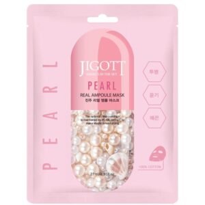 Jigott Pearl Real Ampoule Veido Kaukė su Perlais, 27 ml