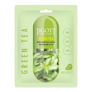 Jigott Green Tea Real Ampoule Veido Kaukė su Žaliąja Arbata, 27 ml