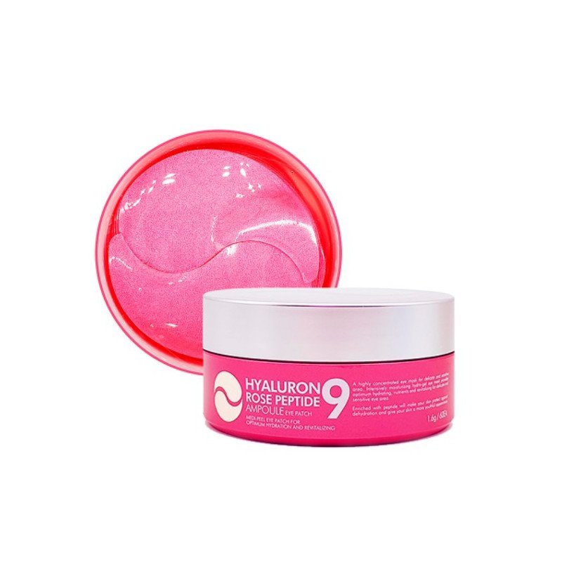 MEDI-PEEL Hyaluron Rose Peptide 9 Ampoule Tonizuojantys Paakių Padeliai su Rožių Ekstraktu, 60 vnt.